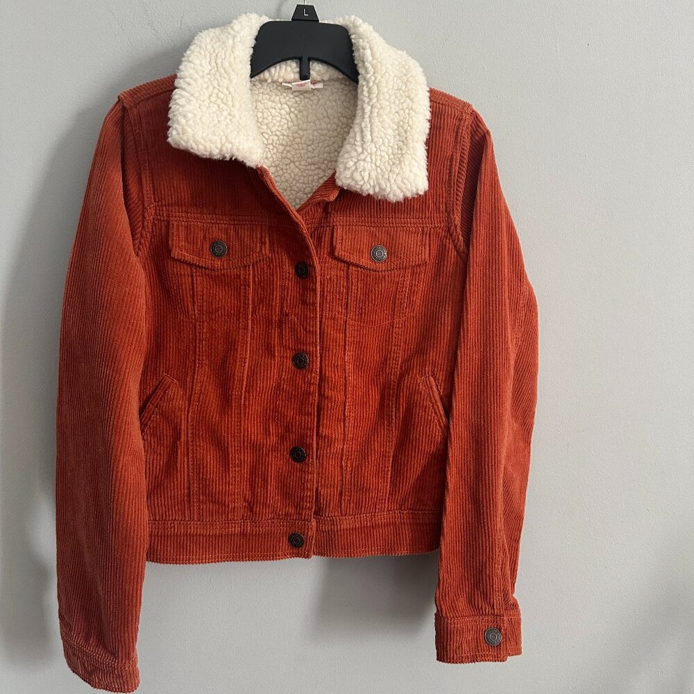 Girls Cat & Jack Corduroy Rust Size L (10/12)Jacket Coat In Excellent Condition